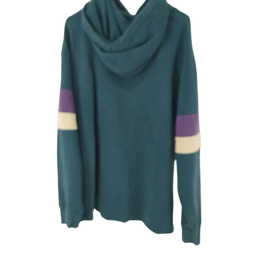 Levis Mens Relaxed Fit Hoodie L Green With Purple & Cream Stripes - Picture 2 of 16
